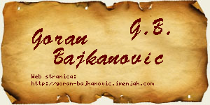 Goran Bajkanović vizit kartica
